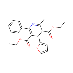 CCOC(=O)C1=C(c2ccccc2)N=C(C)C(C(=O)OCC)[C@@H]1c1ccco1 ZINC000026578485