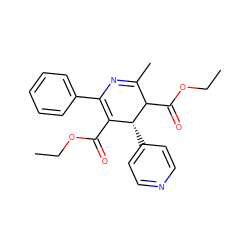 CCOC(=O)C1=C(c2ccccc2)N=C(C)C(C(=O)OCC)[C@@H]1c1ccncc1 ZINC000026576889