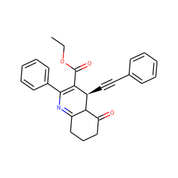 CCOC(=O)C1=C(c2ccccc2)N=C2CCCC(=O)C2[C@@H]1C#Cc1ccccc1 ZINC000026577976