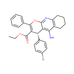 CCOC(=O)C1=C(c2ccccc2)Oc2nc3c(c(N)c2[C@@H]1c1ccc(Br)cc1)CCCC3 ZINC001772580345