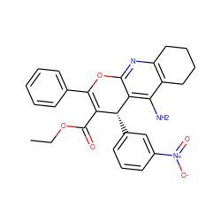 CCOC(=O)C1=C(c2ccccc2)Oc2nc3c(c(N)c2[C@@H]1c1cccc([N+](=O)[O-])c1)CCCC3 ZINC001772652876