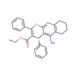 CCOC(=O)C1=C(c2ccccc2)Oc2nc3c(c(N)c2[C@@H]1c1ccccc1)CCCC3 ZINC001772598632