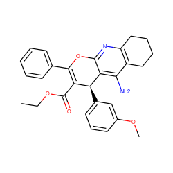 CCOC(=O)C1=C(c2ccccc2)Oc2nc3c(c(N)c2[C@H]1c1cccc(OC)c1)CCCC3 ZINC001772631653