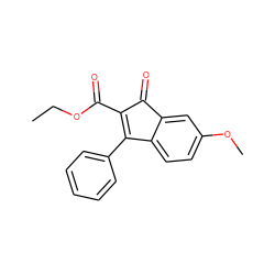 CCOC(=O)C1=C(c2ccccc2)c2ccc(OC)cc2C1=O ZINC000036757862