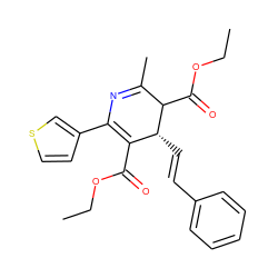 CCOC(=O)C1=C(c2ccsc2)N=C(C)C(C(=O)OCC)[C@@H]1/C=C/c1ccccc1 ZINC000027524799