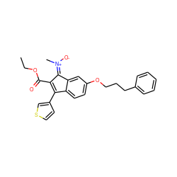 CCOC(=O)C1=C(c2ccsc2)c2ccc(OCCCc3ccccc3)cc2/C1=[N+](/C)[O-] ZINC000101141119