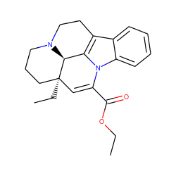 CCOC(=O)C1=C[C@@]2(CC)CCCN3CCc4c(n1c1ccccc41)[C@H]32 ZINC000031351589