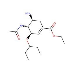 CCOC(=O)C1=C[C@@H](OC(CC)CC)[C@H](NC(C)=O)[C@@H](N)C1 ZINC000003929508