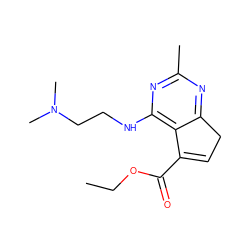 CCOC(=O)C1=CCc2nc(C)nc(NCCN(C)C)c21 ZINC000045283833