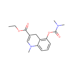 CCOC(=O)C1=CN(C)c2cccc(OC(=O)N(C)C)c2C1 ZINC000064479791