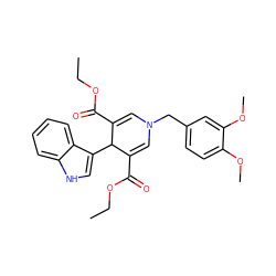 CCOC(=O)C1=CN(Cc2ccc(OC)c(OC)c2)C=C(C(=O)OCC)C1c1c[nH]c2ccccc12 ZINC000095594289