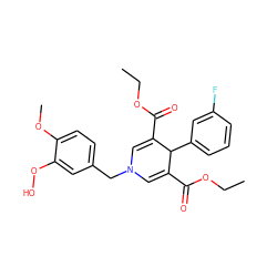 CCOC(=O)C1=CN(Cc2ccc(OC)c(OO)c2)C=C(C(=O)OCC)C1c1cccc(F)c1 ZINC000095594095