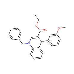 CCOC(=O)C1=CN(Cc2ccccc2)c2ccccc2[C@H]1c1cccc(OC)c1 ZINC000473248023