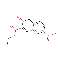 CCOC(=O)C1=Cc2cc([N+](=O)[O-])ccc2CC1=O ZINC000027199029