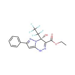 CCOC(=O)C1=NNc2cc(-c3ccccc3)nn2[C@@]1(O)C(F)(F)C(F)(F)F ZINC001772571811