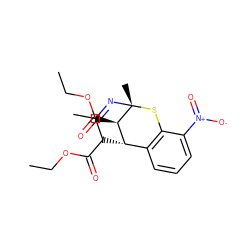 CCOC(=O)C1C(C)=N[C@]2(C)Sc3c(cccc3[N+](=O)[O-])[C@H]1[C@H]2C(=O)OCC ZINC000100665509