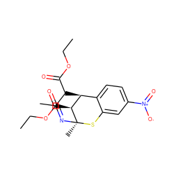 CCOC(=O)C1C(C)=N[C@]2(C)Sc3cc([N+](=O)[O-])ccc3[C@H]1[C@@H]2C(=O)OCC ZINC000100665550