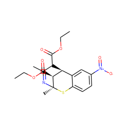 CCOC(=O)C1C(C)=N[C@]2(C)Sc3ccc([N+](=O)[O-])cc3[C@H]1[C@@H]2C(=O)OCC ZINC000100665505