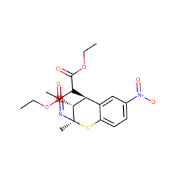 CCOC(=O)C1C(C)=N[C@]2(C)Sc3ccc([N+](=O)[O-])cc3[C@H]1[C@H]2C(=O)OCC ZINC000100665504