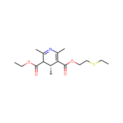 CCOC(=O)C1C(C)=NC(C)=C(C(=O)OCCSCC)[C@@H]1C ZINC000026944527