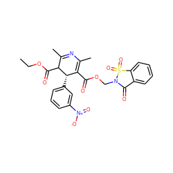 CCOC(=O)C1C(C)=NC(C)=C(C(=O)OCN2C(=O)c3ccccc3S2(=O)=O)[C@@H]1c1cccc([N+](=O)[O-])c1 ZINC000026492510