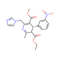 CCOC(=O)C1C(C)=NC(Cn2ccnc2)=C(C(=O)OC)[C@@H]1c1cccc([N+](=O)[O-])c1 ZINC000027720845