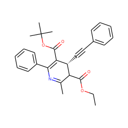 CCOC(=O)C1C(C)=NC(c2ccccc2)=C(C(=O)OC(C)(C)C)[C@@H]1C#Cc1ccccc1 ZINC000026578019