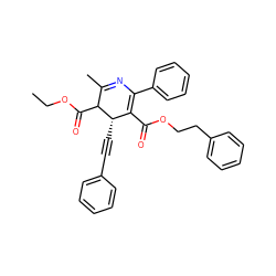 CCOC(=O)C1C(C)=NC(c2ccccc2)=C(C(=O)OCCc2ccccc2)[C@@H]1C#Cc1ccccc1 ZINC000026577894