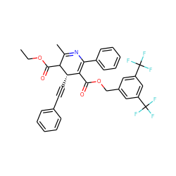 CCOC(=O)C1C(C)=NC(c2ccccc2)=C(C(=O)OCc2cc(C(F)(F)F)cc(C(F)(F)F)c2)[C@@H]1C#Cc1ccccc1 ZINC000026577580