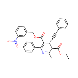 CCOC(=O)C1C(C)=NC(c2ccccc2)=C(C(=O)OCc2cccc([N+](=O)[O-])c2)[C@@H]1C#Cc1ccccc1 ZINC000026577908