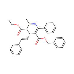 CCOC(=O)C1C(C)=NC(c2ccccc2)=C(C(=O)OCc2ccccc2)[C@@H]1/C=C/c1ccccc1 ZINC000027525079