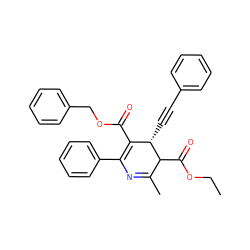 CCOC(=O)C1C(C)=NC(c2ccccc2)=C(C(=O)OCc2ccccc2)[C@@H]1C#Cc1ccccc1 ZINC000100032072