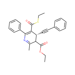 CCOC(=O)C1C(C)=NC(c2ccccc2)=C(C(=O)SCC)[C@@H]1C#Cc1ccccc1 ZINC000026576666