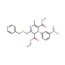 CCOC(=O)C1C(COCc2ccncc2)=NC(C)=C(C(=O)OC)[C@@H]1c1cccc([N+](=O)[O-])c1 ZINC000027713394