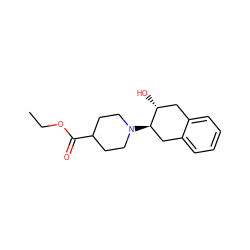 CCOC(=O)C1CCN([C@@H]2Cc3ccccc3C[C@H]2O)CC1 ZINC000049111960