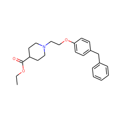 CCOC(=O)C1CCN(CCOc2ccc(Cc3ccccc3)cc2)CC1 ZINC000003990010