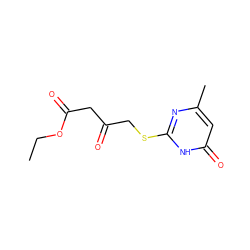 CCOC(=O)CC(=O)CSc1nc(C)cc(=O)[nH]1 ZINC000068815599