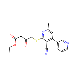 CCOC(=O)CC(=O)CSc1nc(C)cc(-c2cccnc2)c1C#N ZINC000037867499