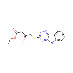 CCOC(=O)CC(=O)CSc1nnc2c(n1)[nH]c1ccccc12 ZINC000101933658