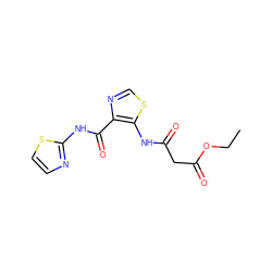 CCOC(=O)CC(=O)Nc1scnc1C(=O)Nc1nccs1 ZINC000028119365