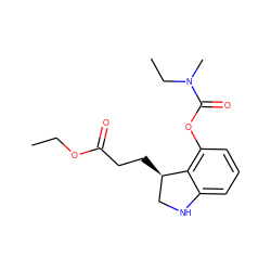 CCOC(=O)CC[C@@H]1CNc2cccc(OC(=O)N(C)CC)c21 ZINC000095564746