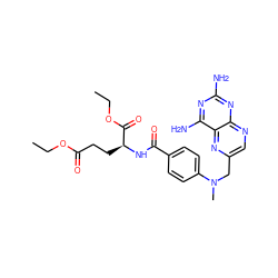 CCOC(=O)CC[C@H](NC(=O)c1ccc(N(C)Cc2cnc3nc(N)nc(N)c3n2)cc1)C(=O)OCC ZINC000031334945