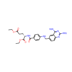 CCOC(=O)CC[C@H](NC(=O)c1ccc(NCc2ccc3nc(N)nc(N)c3c2)cc1)C(=O)OCC ZINC000027703716