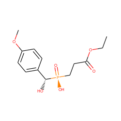 CCOC(=O)CC[P@](=O)(O)[C@H](O)c1ccc(OC)cc1 ZINC000001760837