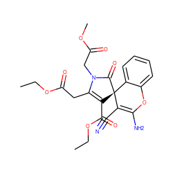 CCOC(=O)CC1=C(C(=O)OCC)[C@]2(C(=O)N1CC(=O)OC)C(C#N)=C(N)Oc1ccccc12 ZINC000003017143