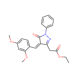 CCOC(=O)CC1=NN(c2ccccc2)C(=O)/C1=C\c1ccc(OC)cc1OC ZINC000013496219