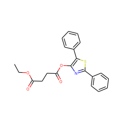 CCOC(=O)CCC(=O)Oc1nc(-c2ccccc2)sc1-c1ccccc1 ZINC000013822604