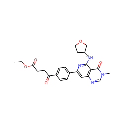 CCOC(=O)CCC(=O)c1ccc(-c2cc3ncn(C)c(=O)c3c(N[C@@H]3CCOC3)n2)cc1 ZINC000115624499