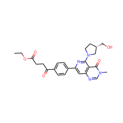 CCOC(=O)CCC(=O)c1ccc(-c2cc3ncn(C)c(=O)c3c(N3CC[C@H](CO)C3)n2)cc1 ZINC000115626887