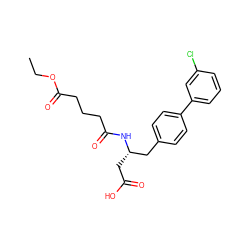 CCOC(=O)CCCC(=O)N[C@@H](CC(=O)O)Cc1ccc(-c2cccc(Cl)c2)cc1 ZINC000166314880